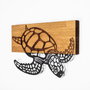 Wallity Caretta Caretta - 314 Escultura de Pared de Madera y Metal en Negro y Nogal